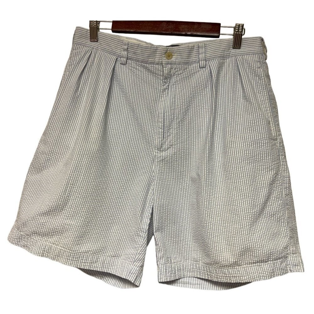 Ralph Lauren Polo Golf Light Blue Stripe Seersucker Shorts Men's Size 34